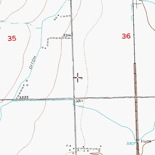 Topographic Map of 01S24E36CCBC01 Well, MT