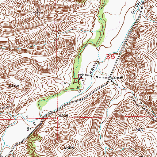 Topographic Map of 01S16E36CBDA01 Well, MT