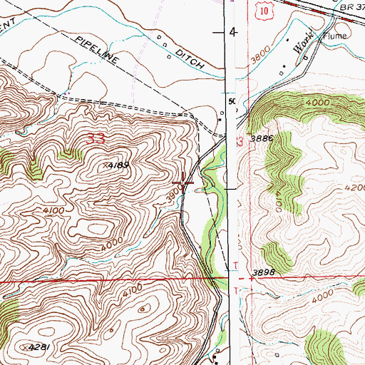 Topographic Map of 01S17E33DACB01 Well, MT
