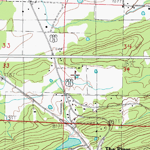 Topographic Map of Truman Baker Lake, AR