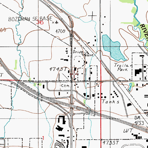 Topographic Map of 01S05E36DDC_01 Well, MT