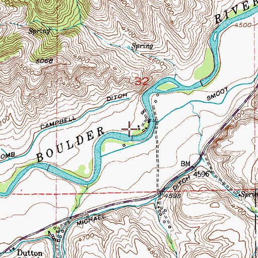 Topographic Map of 01S14E32CADB01 Well, MT