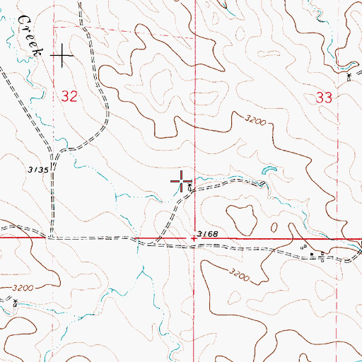 Topographic Map of 01S52E32DDAA01 Well, MT