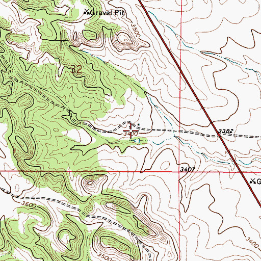 Topographic Map of 01N50E32DDBD01 Well, MT