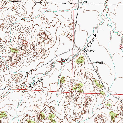 Topographic Map of 01S46E33DADB01 Well, MT