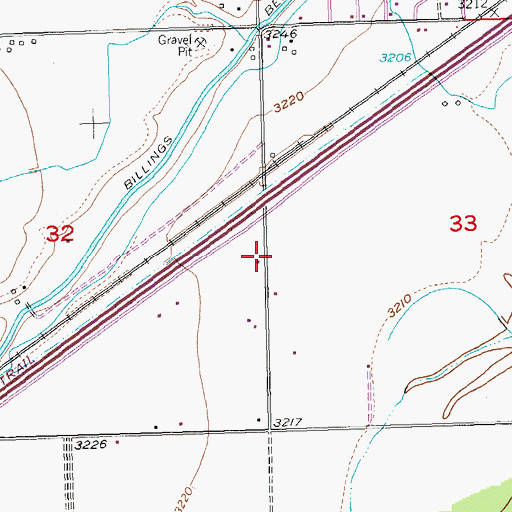 Topographic Map of 01S25E32DAAA01 Well, MT
