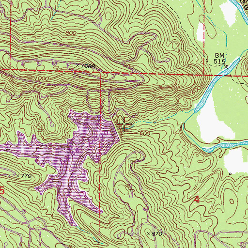 Topographic Map of Lake Lago Dam, AR