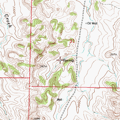 Topographic Map of 01S43E31CACD01 Spring, MT