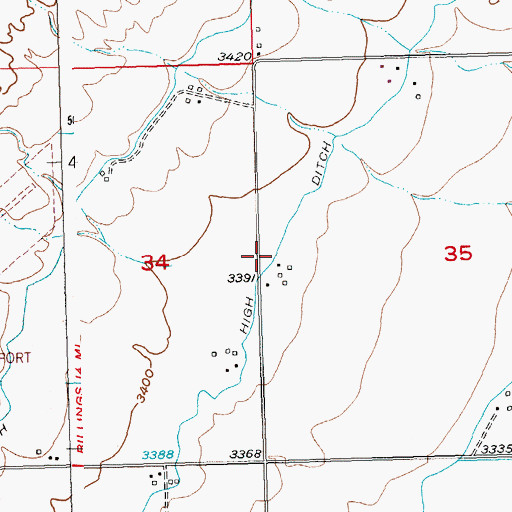 Topographic Map of 01S24E35BCCC01 Well, MT