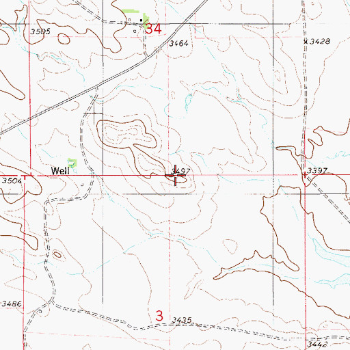Topographic Map of 02S57E04ABBB01 Well, MT