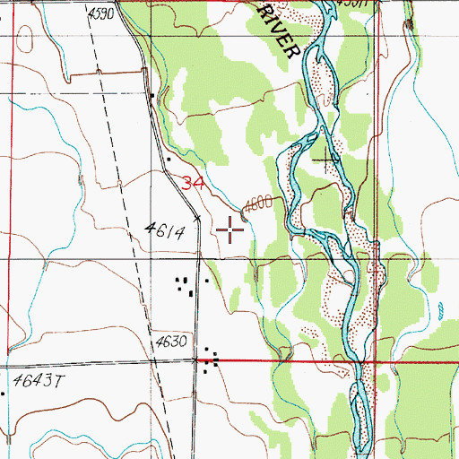 Topographic Map of 01S04E34DB__01 Well, MT