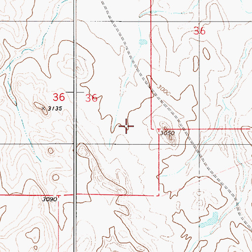Topographic Map of 05S54E13BCBA01 Well, MT