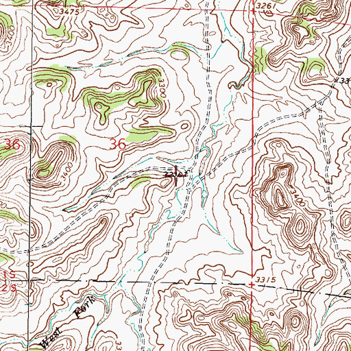 Topographic Map of 01S45E36DABC01 Well, MT