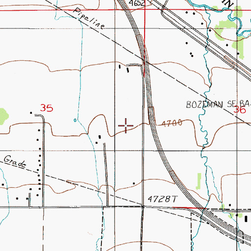 Topographic Map of 01S05E35DAAD01 Well, MT