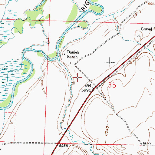 Topographic Map of 01S15W35BDCC01 Well, MT