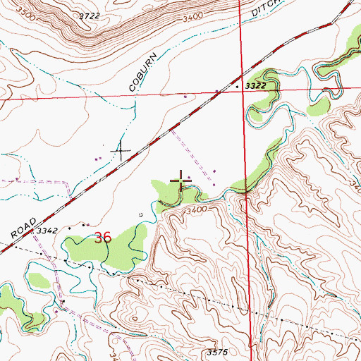 Topographic Map of 01S27E36ADBB01 Well, MT