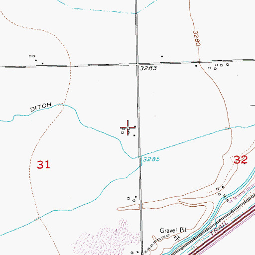 Topographic Map of 01S25E31ADAD01 Well, MT