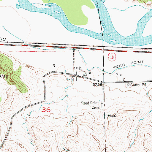 Topographic Map of 01S17E36AACD01 Well, MT