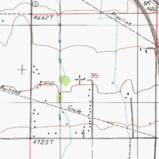 Topographic Map of 01S05E35CAAB01 Well, MT