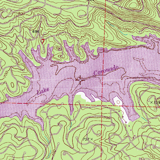 Topographic Map of Lake Coronado, AR