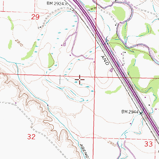 Topographic Map of 01S34E29DD__01 Well, MT