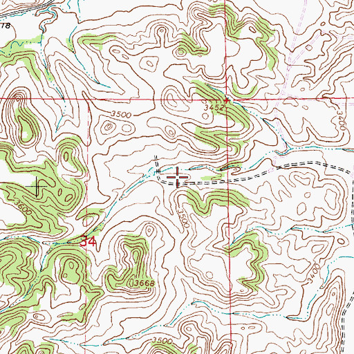 Topographic Map of 01S47E34AACD01 Well, MT