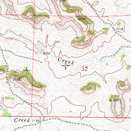 Topographic Map of 01S41E32CABA01 Well, MT