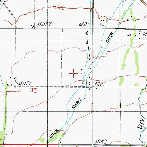 Topographic Map of 01S04E35AD__01 Well, MT