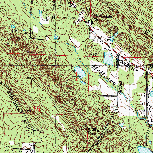 Topographic Map of Green Bear Lake Dam, AR