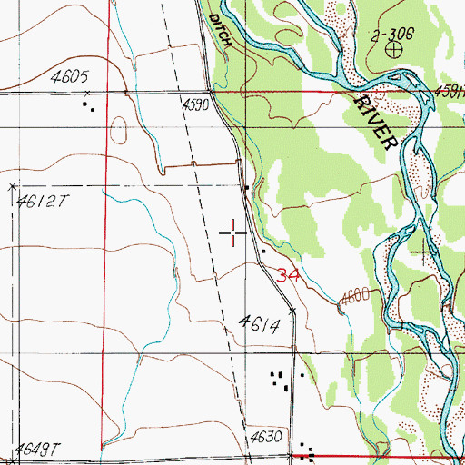 Topographic Map of 01S04E34BD__01 Well, MT