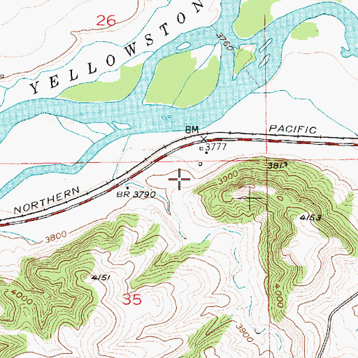 Topographic Map of 01S17E35ABAB01 Well, MT