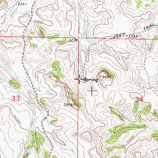 Topographic Map of 01S43E34BCBC01 Spring, MT