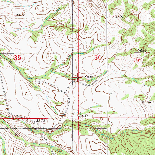 Topographic Map of 01S56E33DCC_01 Well, MT
