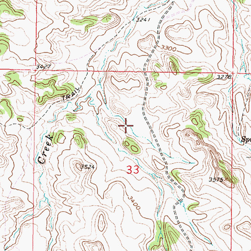Topographic Map of 01S43E33BDAA01 Well, MT