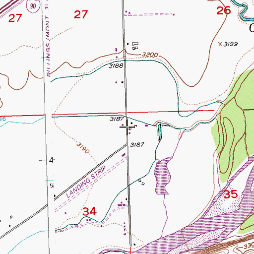 Topographic Map of 01S25E35BBBC01 Well, MT