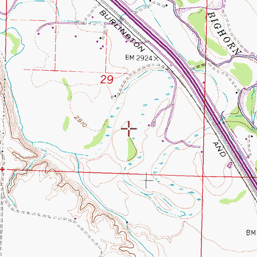 Topographic Map of 01S34E29DB__01 Well, MT