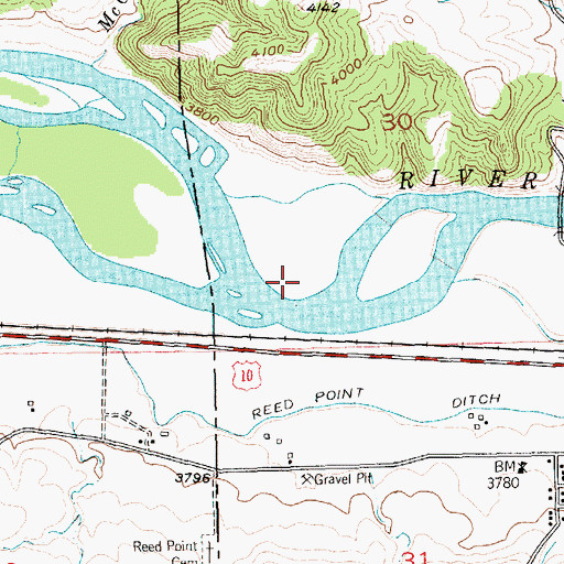 Topographic Map of 01S18E30CCAD01 Well, MT