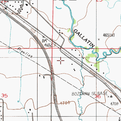 Topographic Map of 01S05E36BB__01 Well, MT