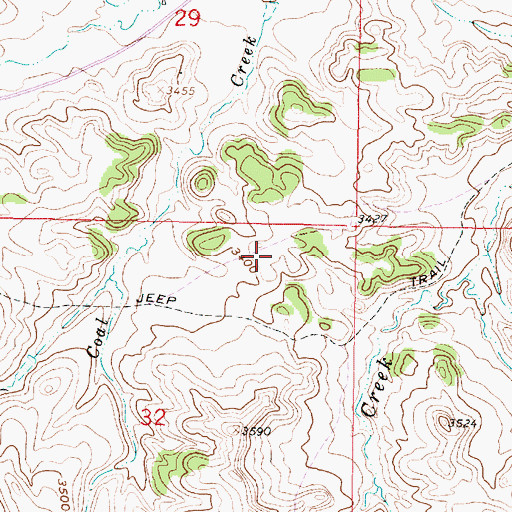 Topographic Map of 01S43E32AABC01 Well, MT