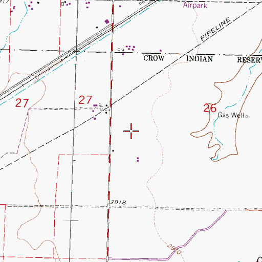 Topographic Map of 01S33E26CB__01 Well, MT