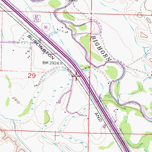 Topographic Map of 01S34E29AD__01 Well, MT