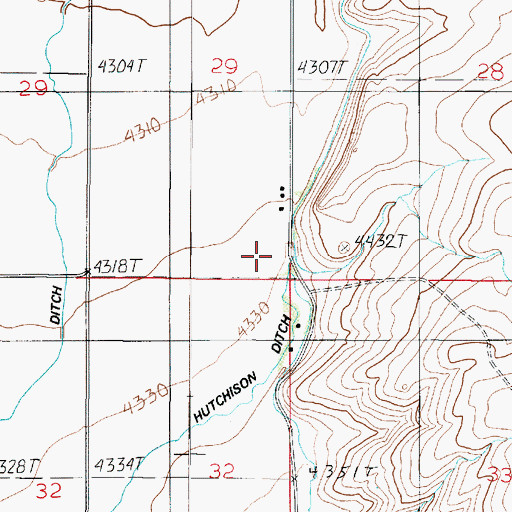Topographic Map of 01S02E29DDDB01 Well, MT