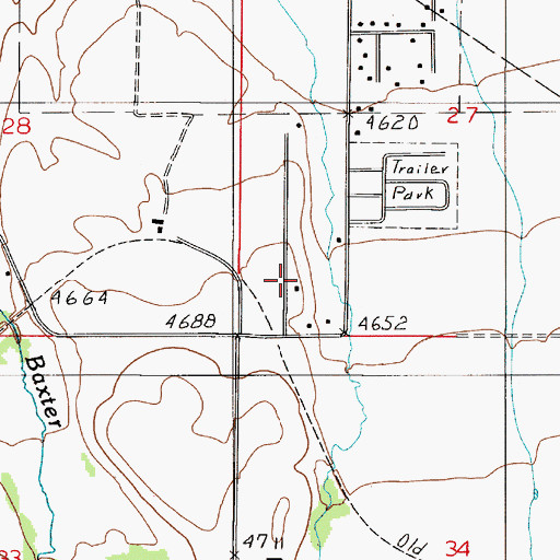 Topographic Map of 01S05E27CC__01 Well, MT