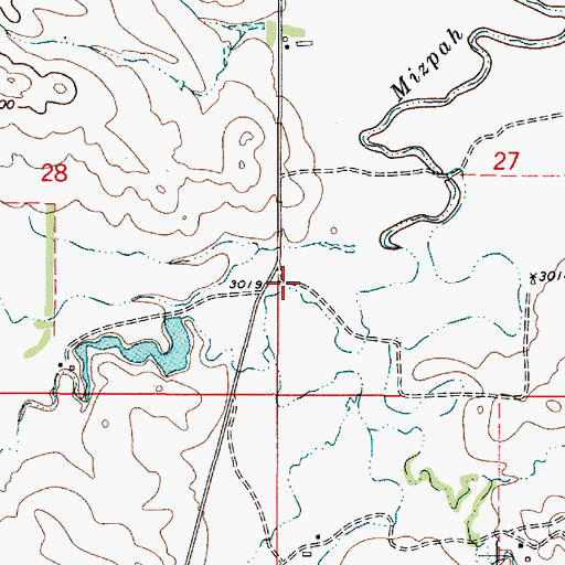 Topographic Map of 01S51E27BBCC01 Well, MT