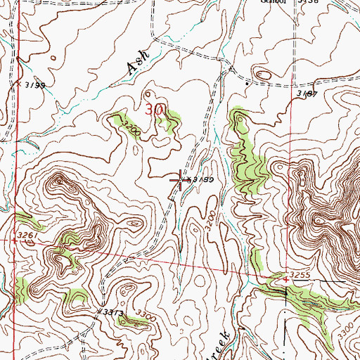 Topographic Map of 01S46E30DBDC01 Well, MT