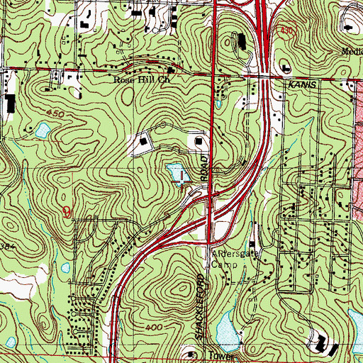 Topographic Map of Sandpiper Lake Dam, AR