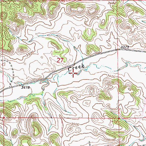 Topographic Map of 01S47E27DBBD01 Well, MT