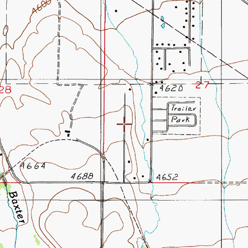 Topographic Map of 01S05E27CBDC01 Well, MT