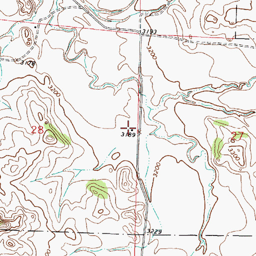 Topographic Map of 01S46E28ADDD01 Well, MT