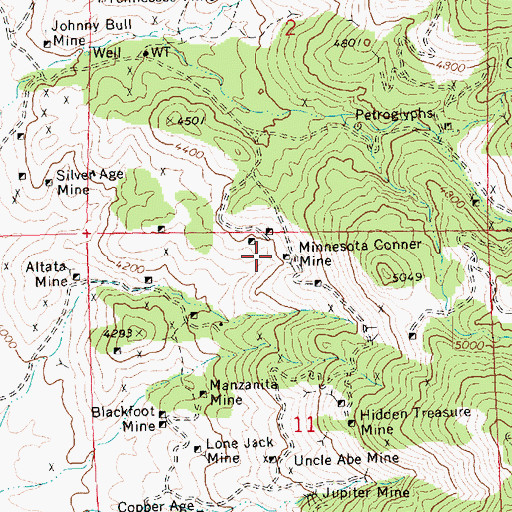 Topographic Map of Minnesota Conner Mine, AZ